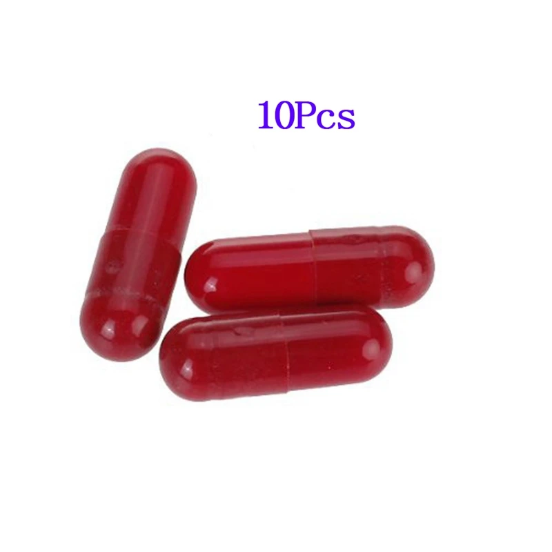 

10 Pack 3 pcs / pack Realistic Fake Blood Mouth Capsule Pill Halloween Prop.