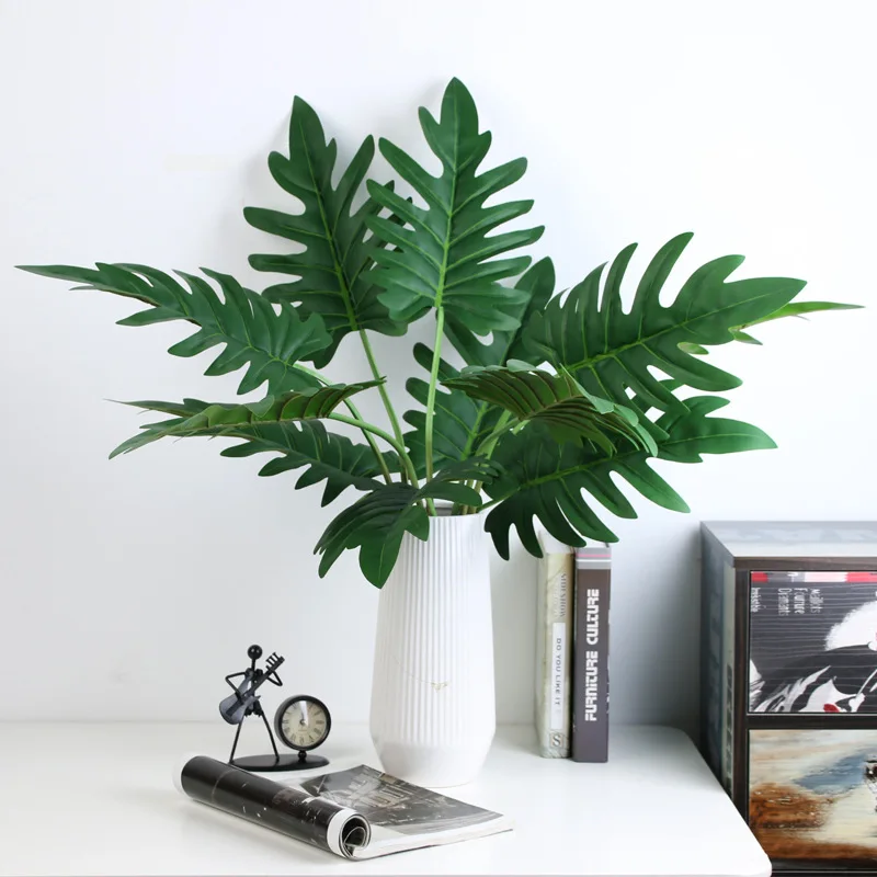 JAROWN Artificial Real Touch Spring Rain Leaf Simulation Plant Wall Plastic Flower DIY Nordic Style Home Decor Wedding Decor (8)