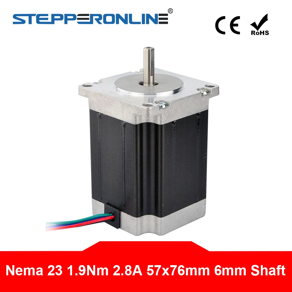 57x76mm 2.8A 6.35mm Shaft CNC Router Mill 269oz.in Nema 23 Stepper Motor 1.9Nm 