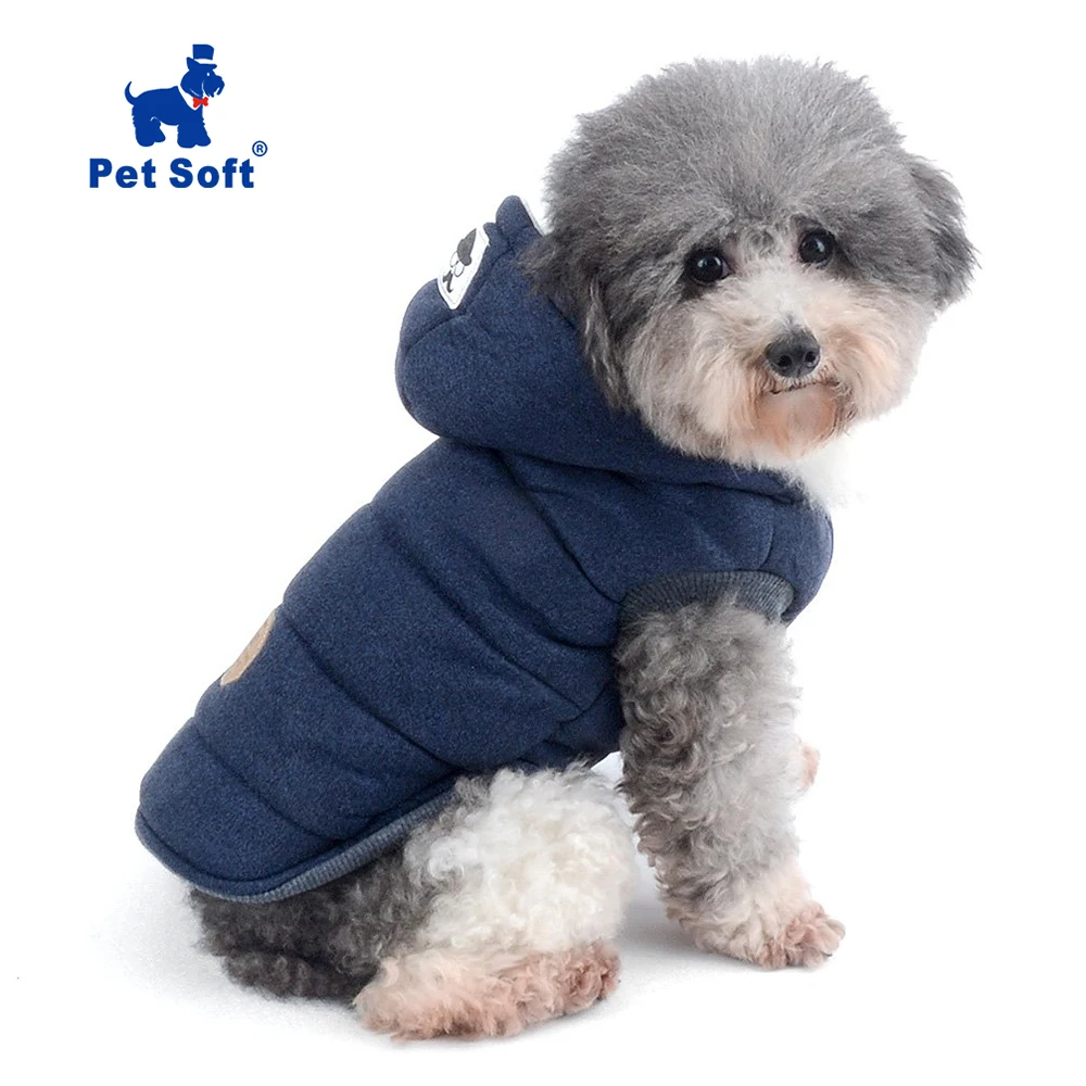 Мягкая зимняя теплая одежда для домашних животных, одежда для собак с капюшоном из плотного хлопка, пальто для кошек и щенков, куртки для холодной погоды, зимний мягкий жилет для собак