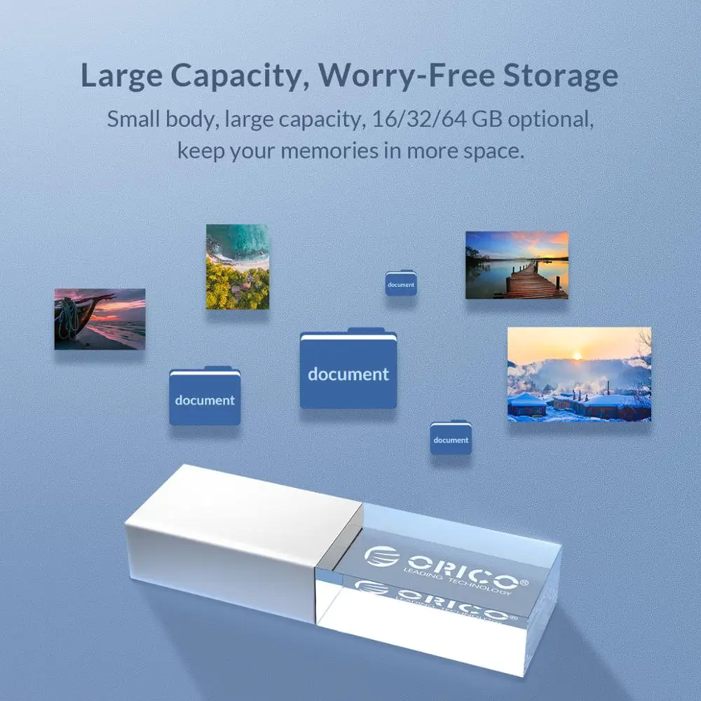  ORICO USB Flash Drive 3.0 Crystal 64GB 32GB 16GB USB 3.0 Flash Memory USB Stick Flash Disk Flash Dr