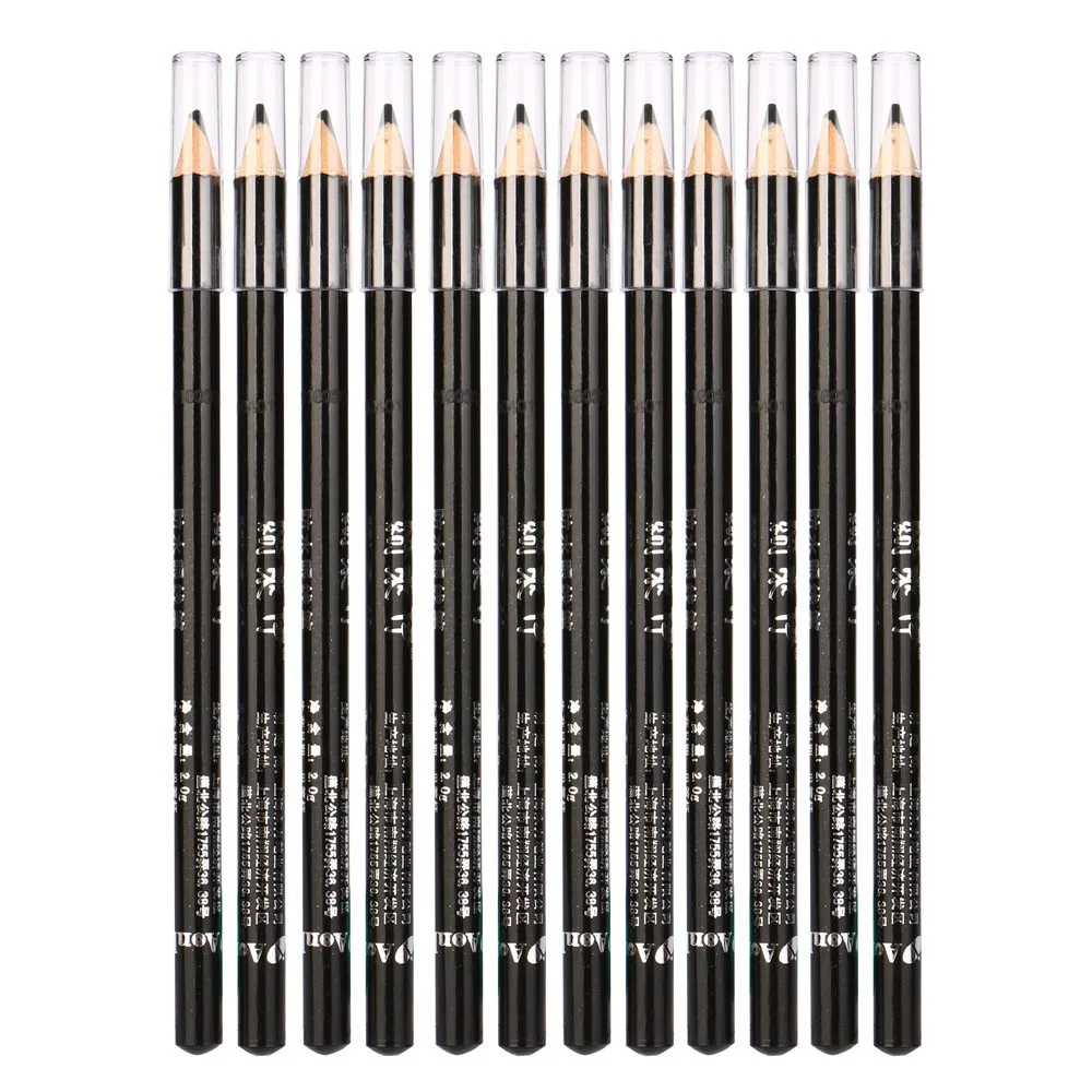 

12pcs/set Brand Waterproof Liquid Eye Liner Black Eyeliner Pencil Makeup Pen Pro Cosmetic Makeup Eyebrow Eyeliner Pencils