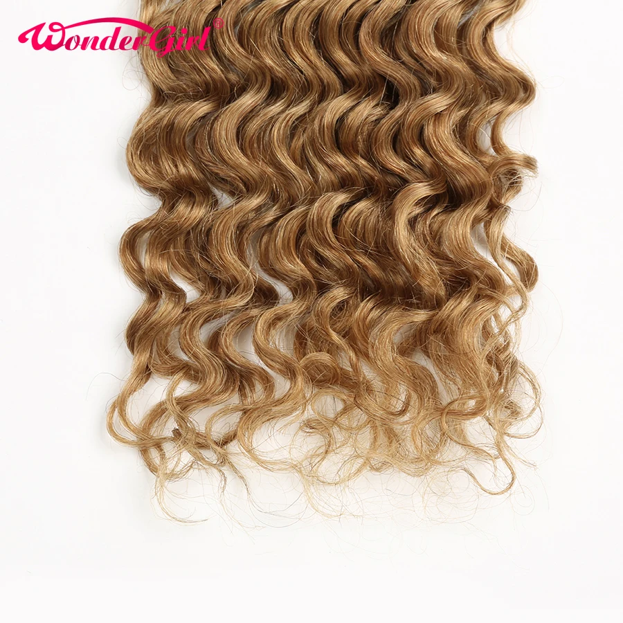 Wonder girl#27 медовый блонд бразильский глубокий волнистый пучок s Remy человеческие волосы пучок s 3/4 пучок предложения без запутывания не линяет