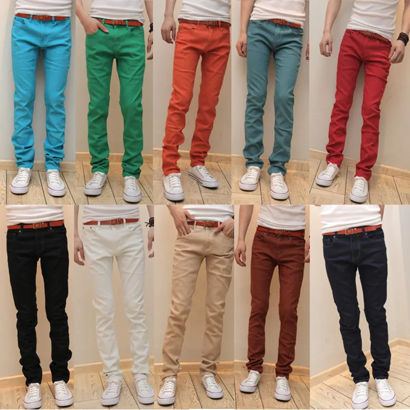 2015 new fashion new special color influx of men Slim stretch jeans