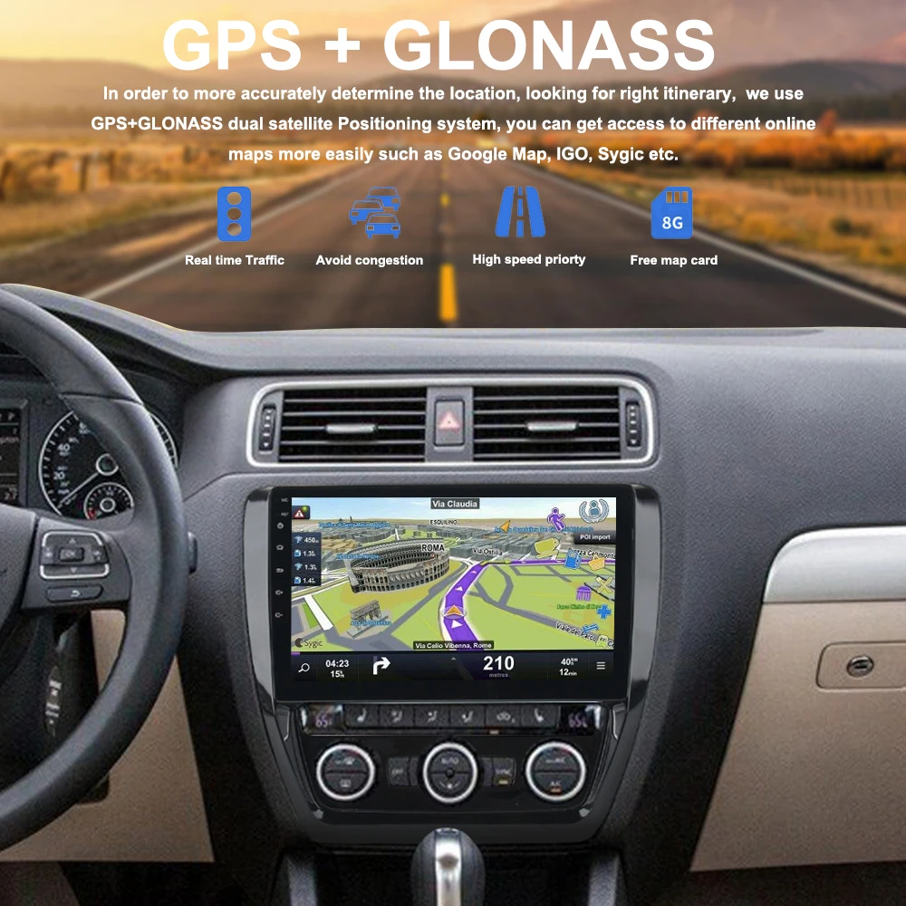 Автомагнитола для VW Jetta 2012 2013 2014 2015 мультимедийное радио на Android 10 2 дюйма IPS экран