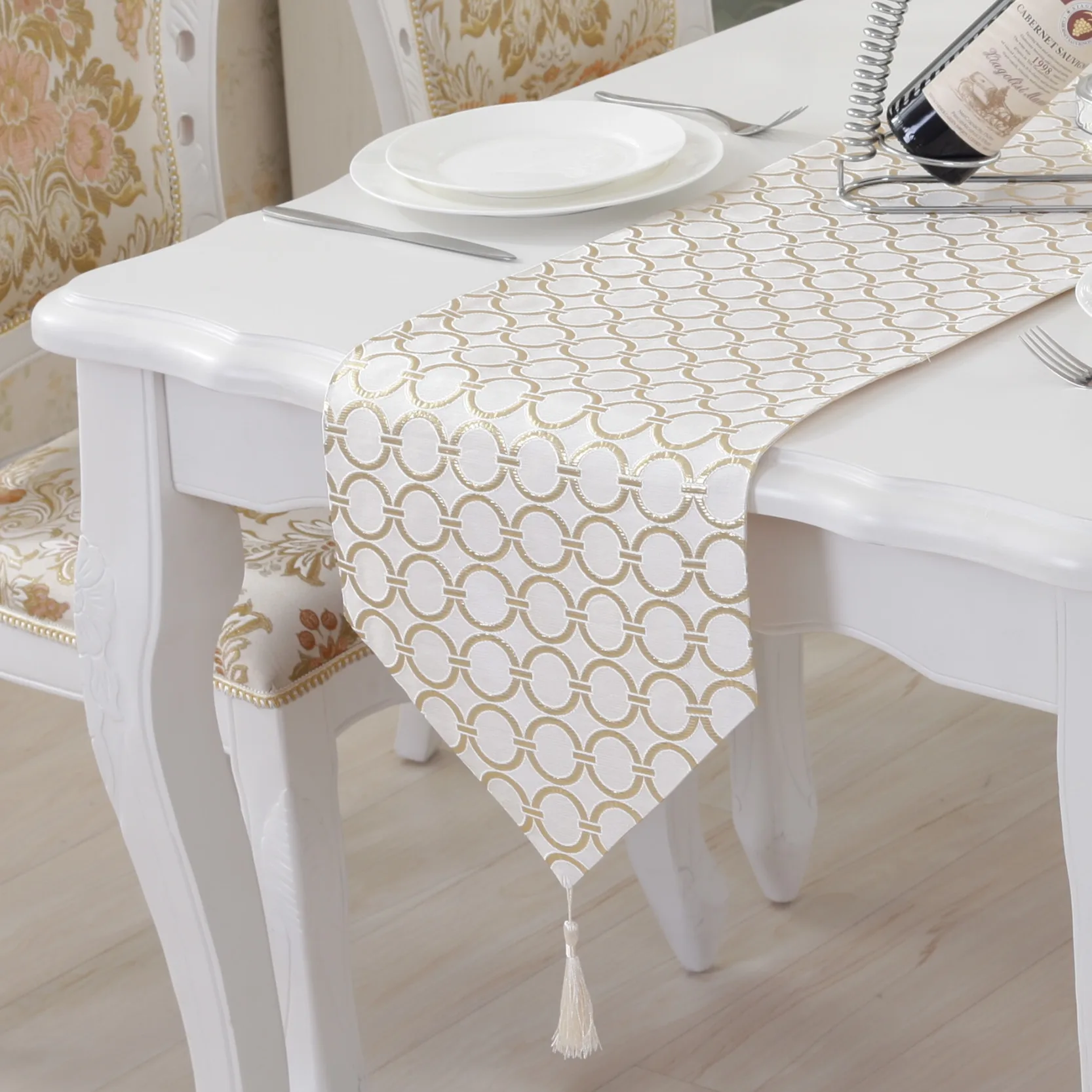 Circle pattern table flag Silk tea cloth Pastoral style runner Modern Customizable 2019 | Дом и сад