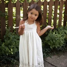 Свадьба Формальные Цветочные Девушки Платье ребенок Pageant платья День Рождения Причастие Малышей Дети Линия Кружевном Платье