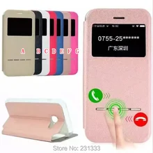 Флип Вид из окна Smart Touch тонкий кошелек кожаный чехол для Samsung Galaxy S8 плюс S7 Edge A7 ТПУ стенд сумка Обложка 50 шт