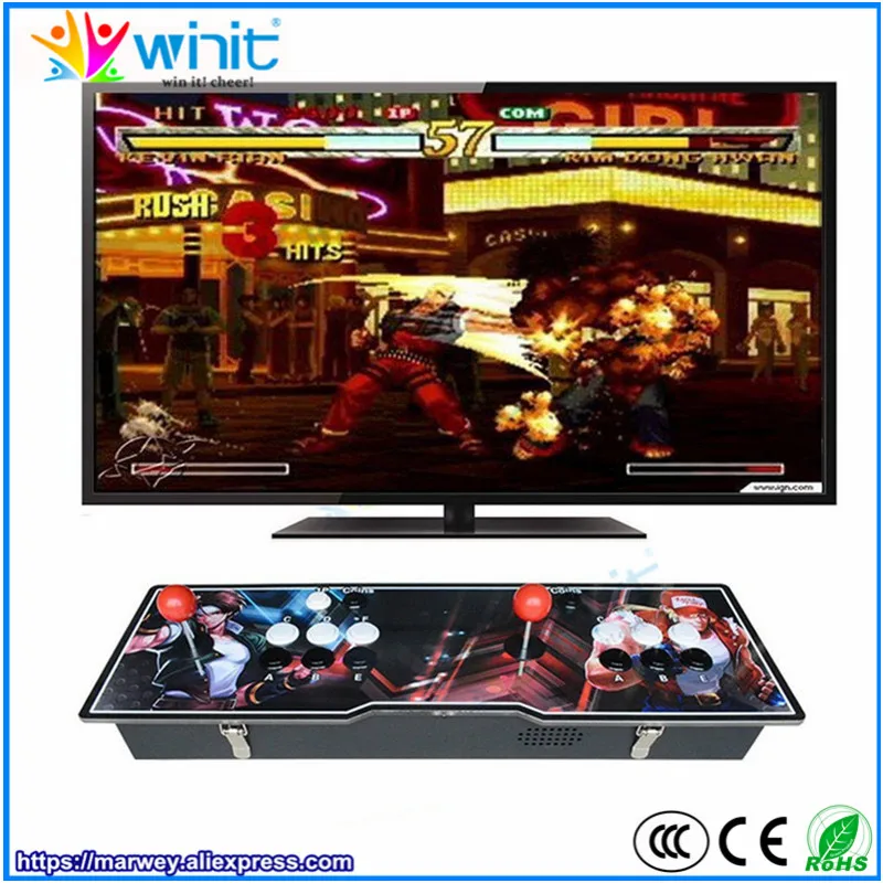 

Pandora 5S mini arcade console 1299 games KOF street fighter 2 controller joystick HD video TV PC home game station console box