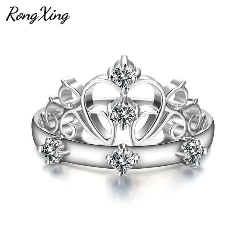 Кольца RongXing для женщин и мужчин обручальное кольцо с милым сердцем кубическим