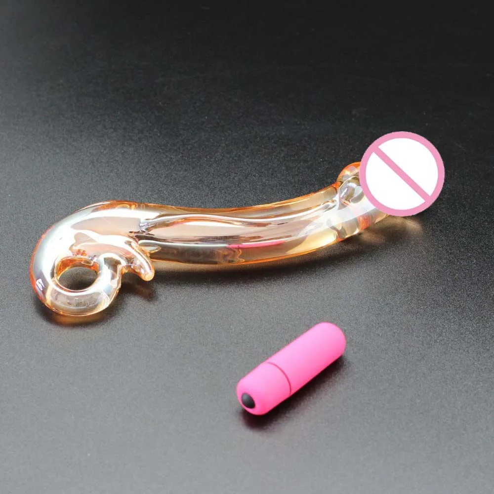 non-professional with glass sex tool