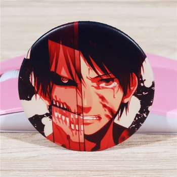 

FFFPIN 5.8cm Brooch Cute Pin Boy Japan Anime Attack on Titan Eren Levi Big Badge Coin Icon Cloth Backpack Bag Ornament Decor
