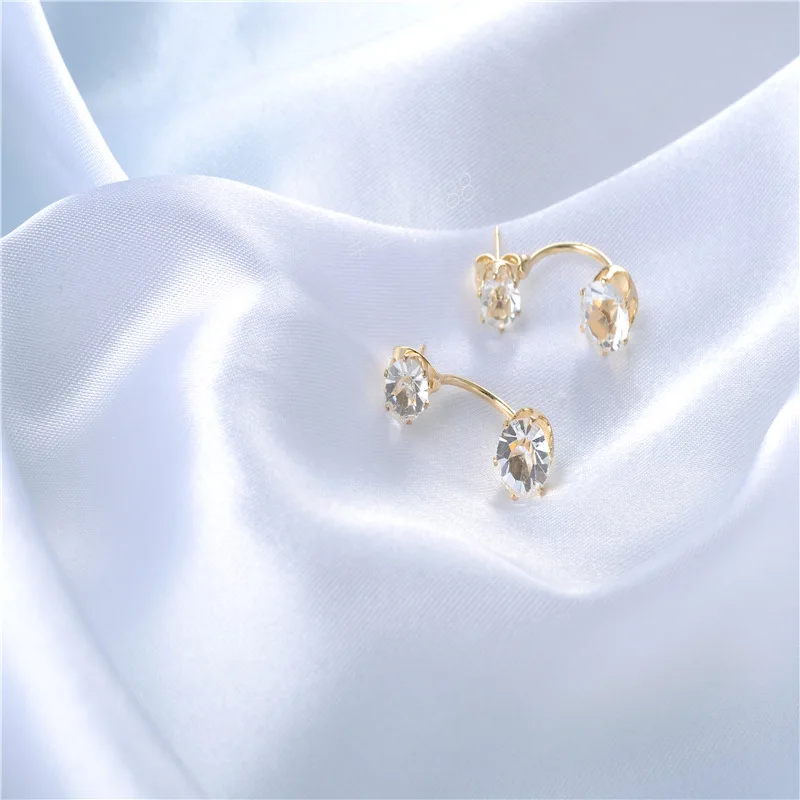 Earrings Set New Arrival Women Fashion Drop Ear Studs Jewelry Double Rhinestone Ear Earrings Studs Earrings set