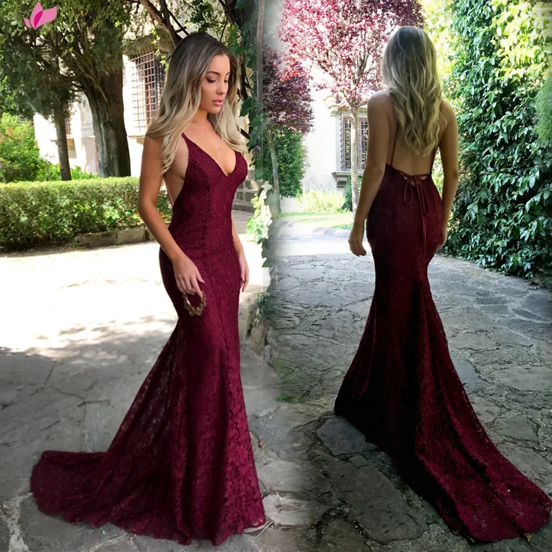 

2019 Spring Autumn Winter Elegant Women Long Party Dress White Red Spaghetti Bodycon Sexy Maxi Dress Lace Evening Mermaid Dress