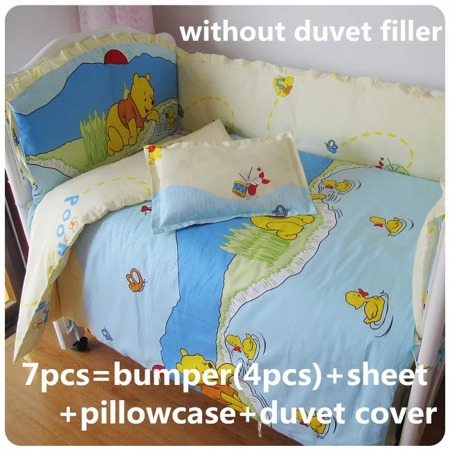 

Promotion! 6/7PCS cot bedding set baby bedding set ,120*60/120*70cm