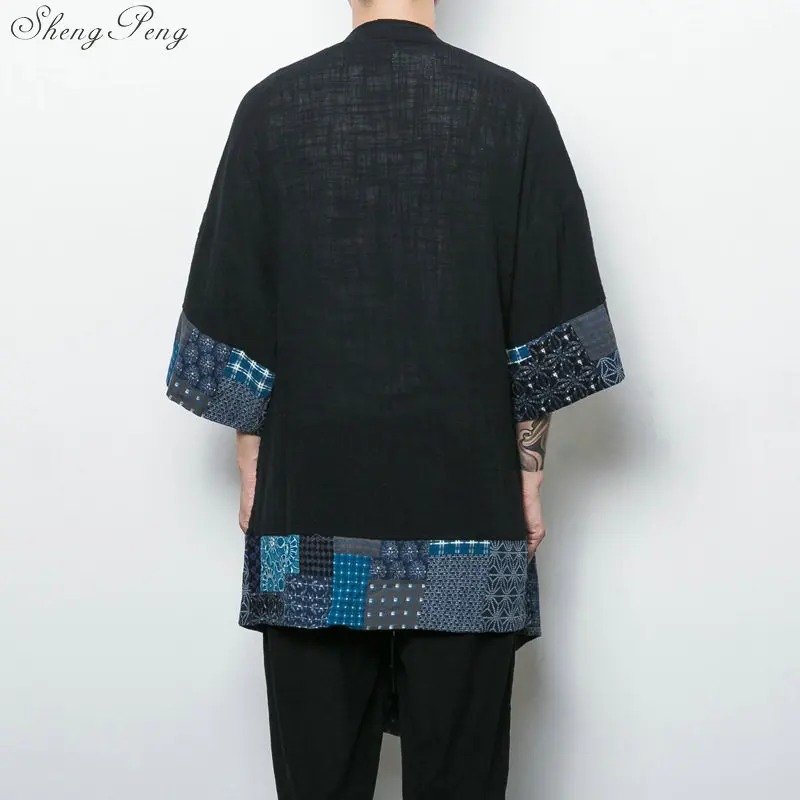 Японские кимоно кардиган для мужчин haori yukata мужской самурайский костюм одежда кимоно куртка мужское кимоно рубашка юката haori G053