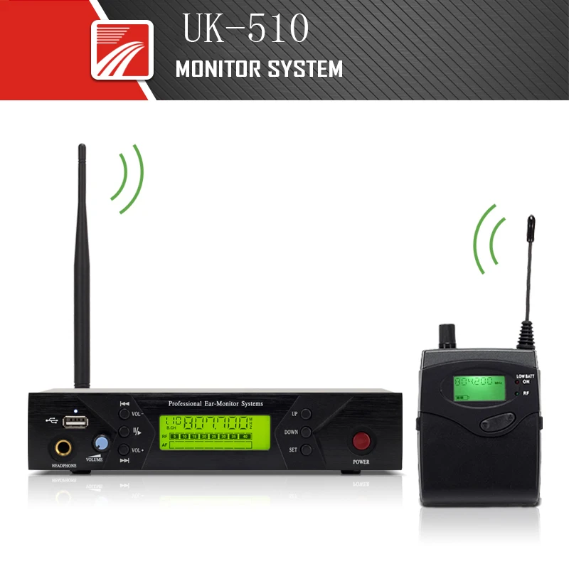 

UKINGMEI UK510 Wireless in ear Monitor System Inear Earphones Wireless Stage Monitoring For Stage