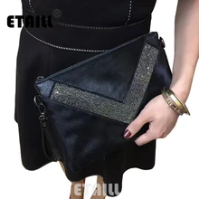 Horsehair+Real Leather Diamond Clutch Evening Bags Crystal Rhinestone Evening Purse Designer Brand Envelope Women Messenger Bag