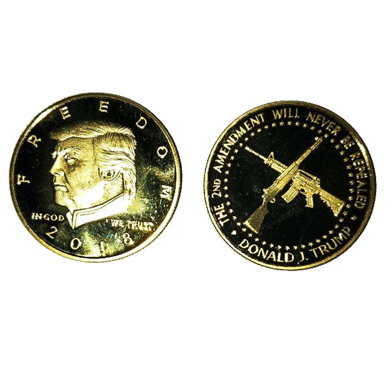 Президент США Дональд Трамп два пушки Дизайн Позолоченные памятные монеты коллекция памятные сувениры коллекционные монеты CA