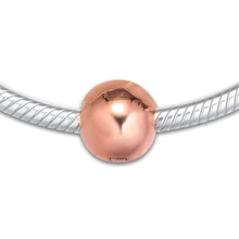 Подходит для браслетов Pandora Loving Charms с розовым золотом цвет Серебро 925 пробы-ювелирные изделия бусины
