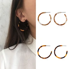 Синие облачные коричневые леопардовые круглые серьги женские сексуальные изысканный акриловый серьги винтажные Гламурные вечерние ювелирные изделия