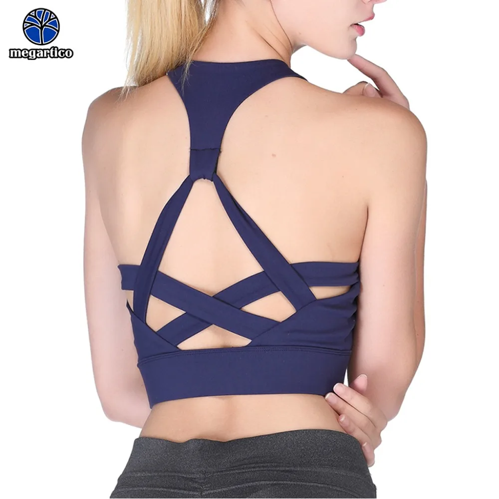 Quick Dry Running Yoga Bra Top Women Back Workout Sport Brassiere Anti-sweat Nylon Fitness Halter Wireless | Спорт и развлечения