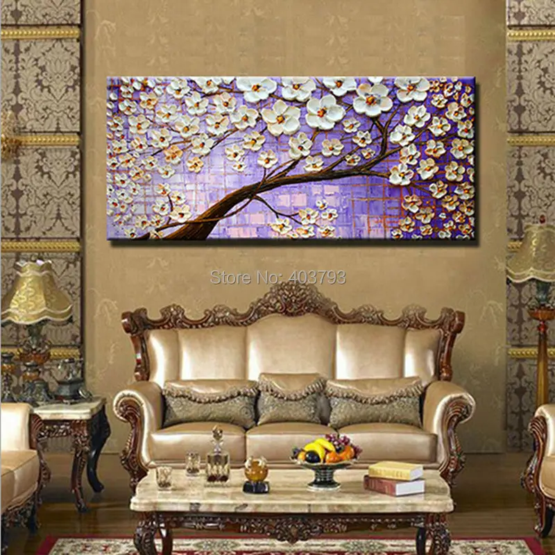 Beautiful Handmade Modern Art Abstract Painting Bloom Tree Of Life