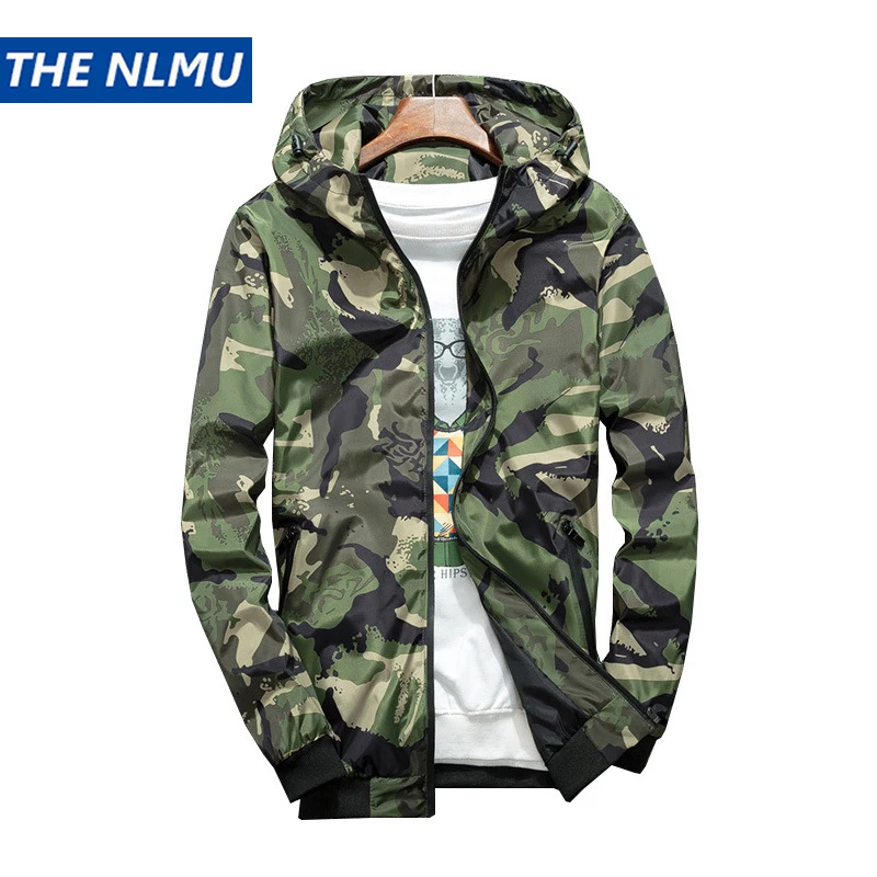 

Thin Camo Jacket Men Hip Hop Windbreakers Hoody Jacket Slim Fit 2019 Fashion Mens Spring Autumn Streetwear Coat HA080