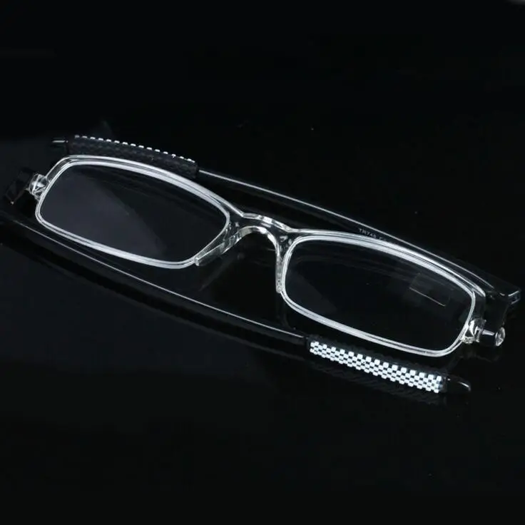 

Transparen Slim Foldable Portable Wallet TR90 Reading Glasses Older Presbyopia Glasses Easy Carry 360 Rotating Eye Reading Glass