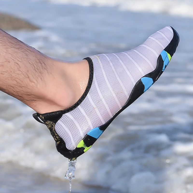 

Summer Water Shoes Men Swimming Shoes Aqua Beach Shoes Big Plus Size Sneaker for Men Striped Colorful Zapatos Hombre