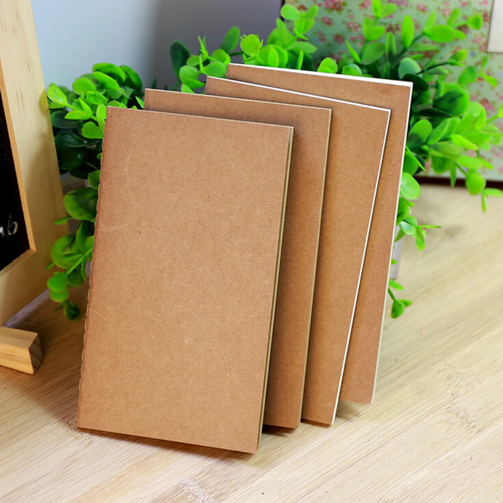 10X Kraft paper Notebook Blank Notepad Book Vintage Soft Copybook Daily Me D3Y3