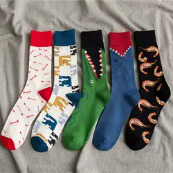 2019 милые носки с принтом «крокодиловый Кит» женские модные носки с животными носки хлопковые с забавным принтом Kawaii Sokken Calcetines