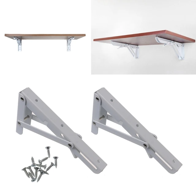 2pcs steel triangle triangle folding angle shelf bracket durable