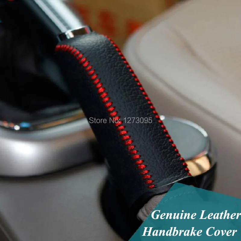 

For 2014 Vauxhall Opel Astra J Car Handbrake Grips Cover Hand-stitched Leather Handbrake Gear Shift Cover Car Styling Accessory