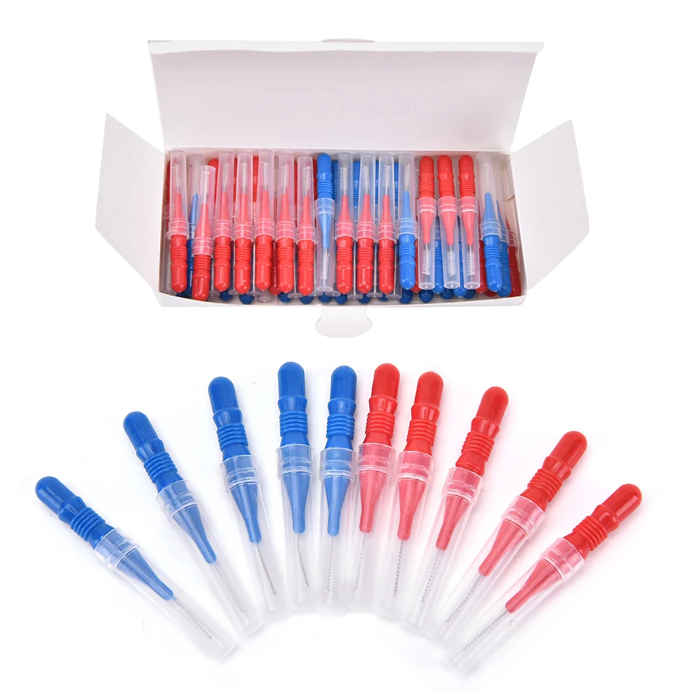 100/50/8PCS Oral Hygiene Dental Toothpick Tooth Pick Brush Teeth Cleaning Tooth Flossing Head Soft Plastic Interdental Brush