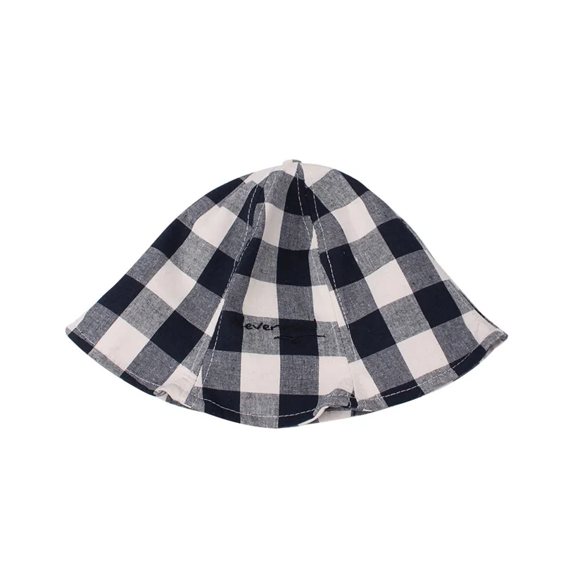 Casual Plaid Baby Hat Cotton Boys Girls Sun Cap Spring Summer Kids Clothes Fashion Baby Girals Bucket Hat Baby Girls Clothing (26)