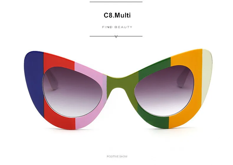 Мода кошачий глаз Нирвана Курт Кобейн очки женщин Бабочка кадр очки Винтажные Солнцезащитные очки женские UV400 солнцезащитные очки - Цвет линз: Multicolor