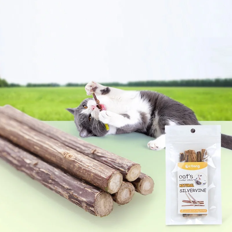 5 шт./лот натуральная кошачья мята Cat молярная палка для кошек Silvervine чистка зубов лечения Cat мяты ментол рады Cat Бесплатная доставка - изображение