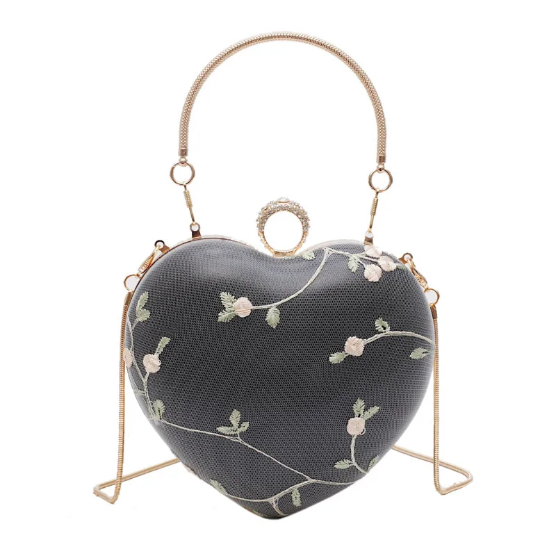 Женская сумка через плечо с сердечком качественная кожаная роскошная сумка дизайнерская сумка женская кружевная сумка через плечо с цветами
