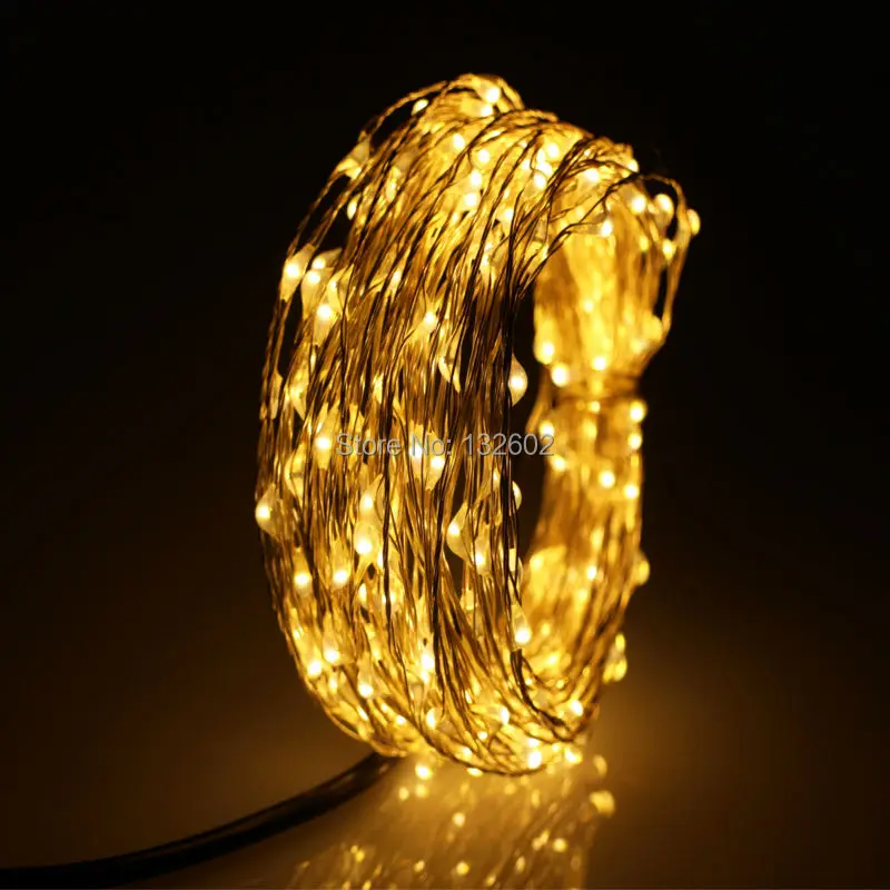 8 Colors 12m 240Leds Outdoor LED String Lights Warm White Silver Wire Christmas Starry Fairy Lights