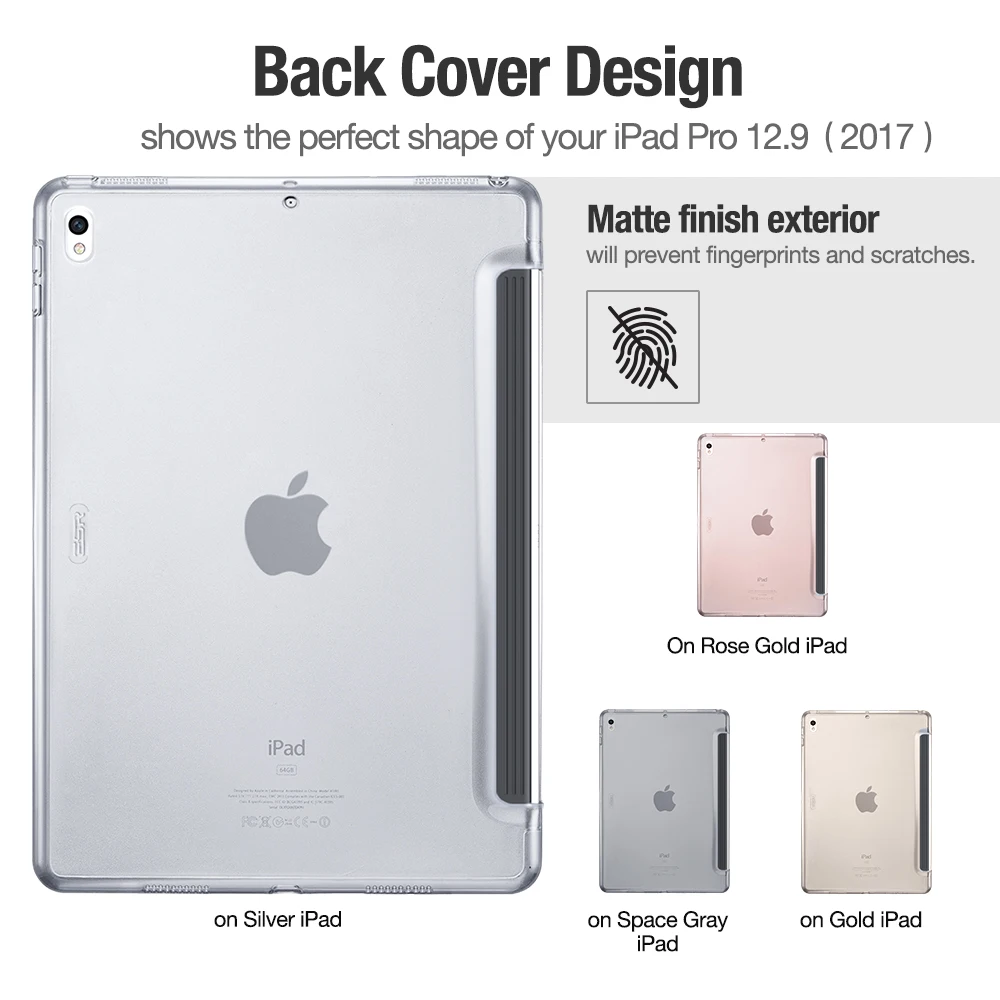 Case for iPad Pro 12.9 2017, ESR Hard Back Case Perfect Match with Smart Keyboard Slim Fit Back Shell Cover for iPad Pro 12.9