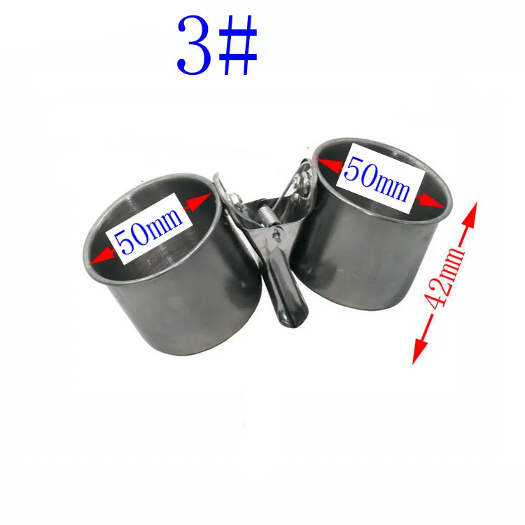 1pcs Bird Supplies Bird Feeder Cups Food Water Feeding Double Cups With Clip Stainless Steel Parrot Cage Stand