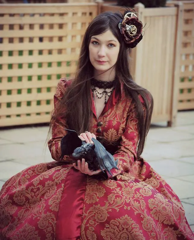Edwardian викторианское готическое женское платье в стиле панк элегантное красное пальто с принтом