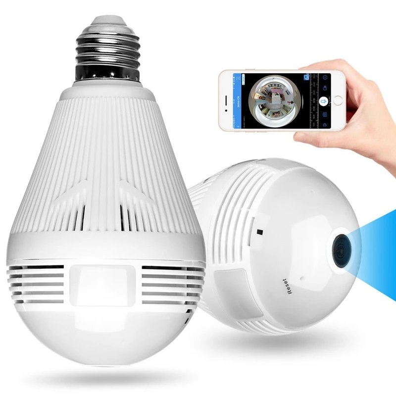 360 Degree Wifi LED Light Smart Camera HD Video font b Wireless b font 1080P IP