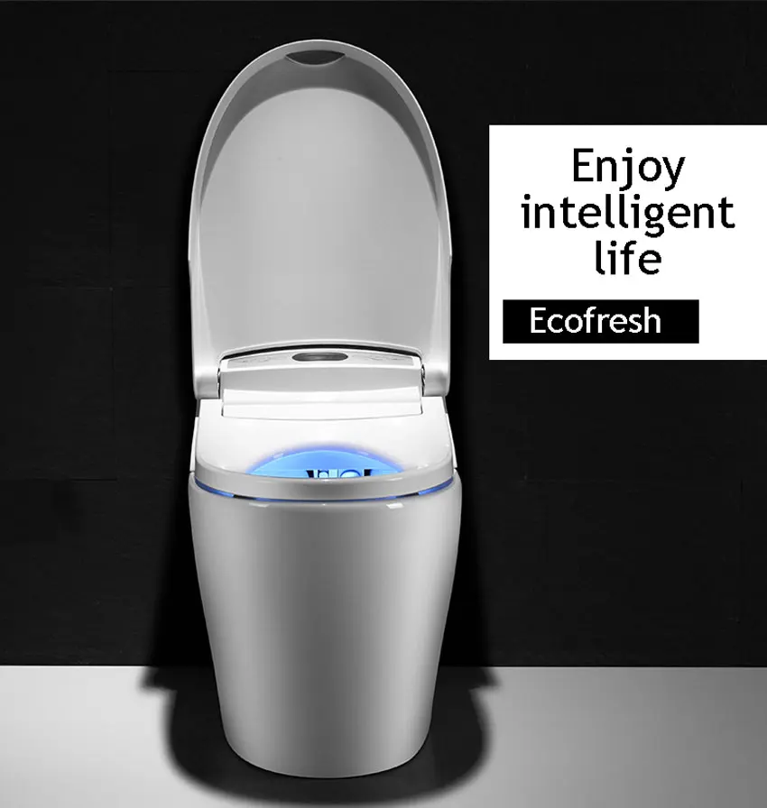 EcoFresh Смарт Туалет интегрированный Автоматический мгновенный вода интеллектуальная крышка туалета мыть сухой массаж дистанционное управление - Цвет: Pit distance 400MM