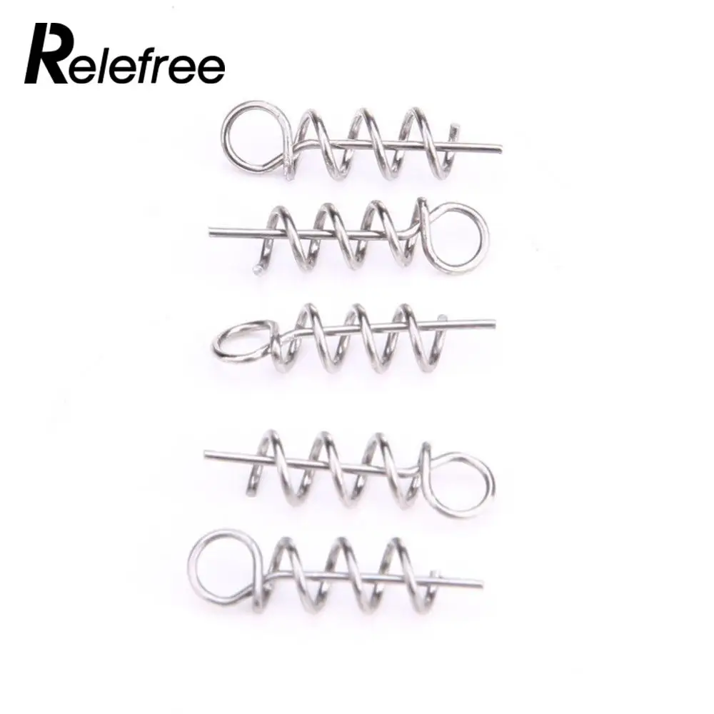 Relefree 100 قطع مسمار زنبركي هوك إبرة قفل ثابتة ل دودة لينة إغراء الطعوم الصيد أدوات الصيد اكسسوارات pesca