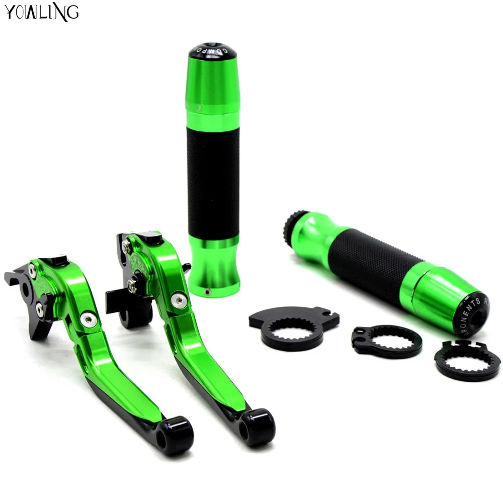 

22mm CNC brake clutch levers & handle bar grips & Motorcycle Handlebar CAPS For Kawasaki Z800/E version z800 2013 2014 2015