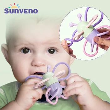 

Sunveno Baby Teether Rattle Ring Teething Butterfly Shape Rodents Chew Toys Food Grade Gift for Baby 0-24M Baby Products