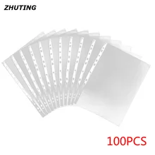 100 шт простой прозрачный ПВХ 11 отверстий большой емкости для документов А4 файл Защитная Пленка Канцелярские Принадлежности для подачи продуктов студенческие подарки