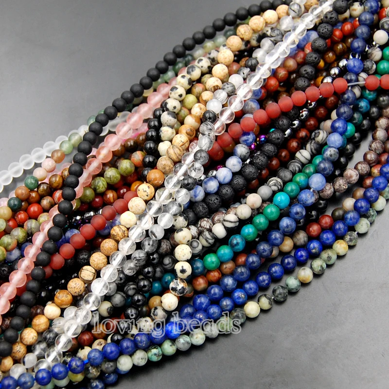 5 нитей/упаковка бусины из яшмы 4/6/8 мм 15 дюйма|loose beads|stone roundbead wholesale |